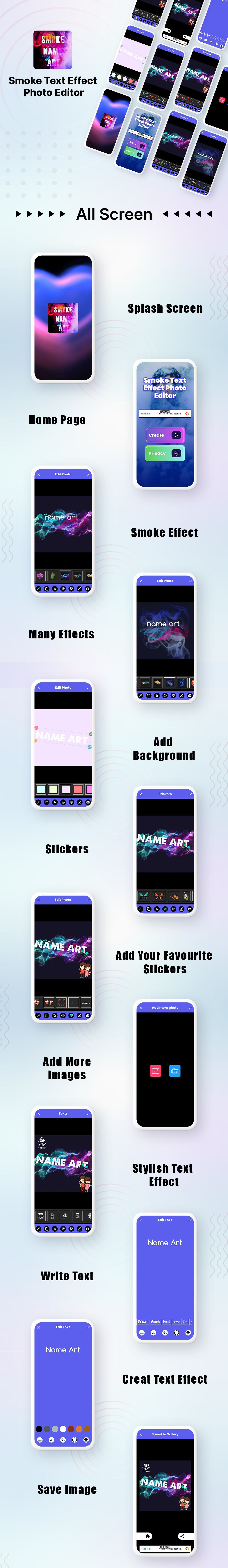 Smoke Text Art Effect | Smoke Name Maker | Android | Admob Ads